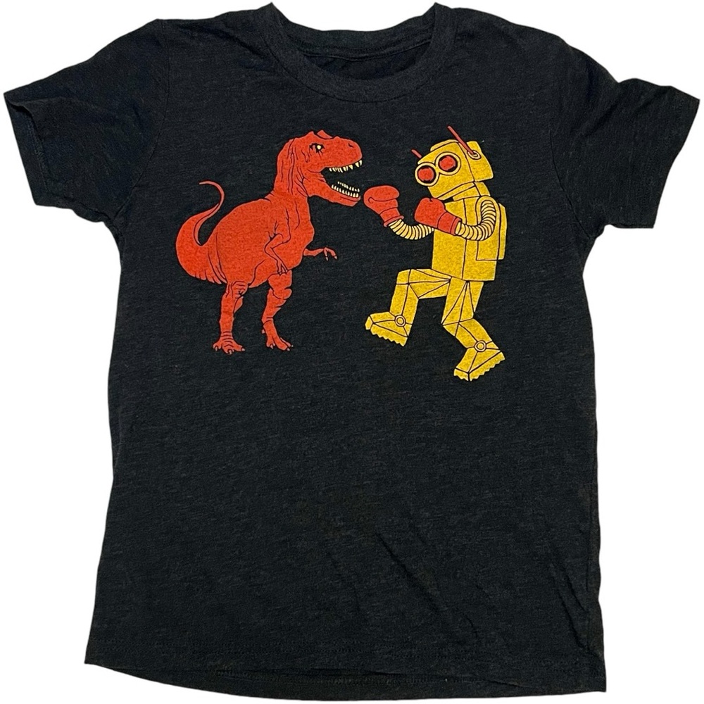 Gnome Industries size 7 boxing robot vs. T-Rex